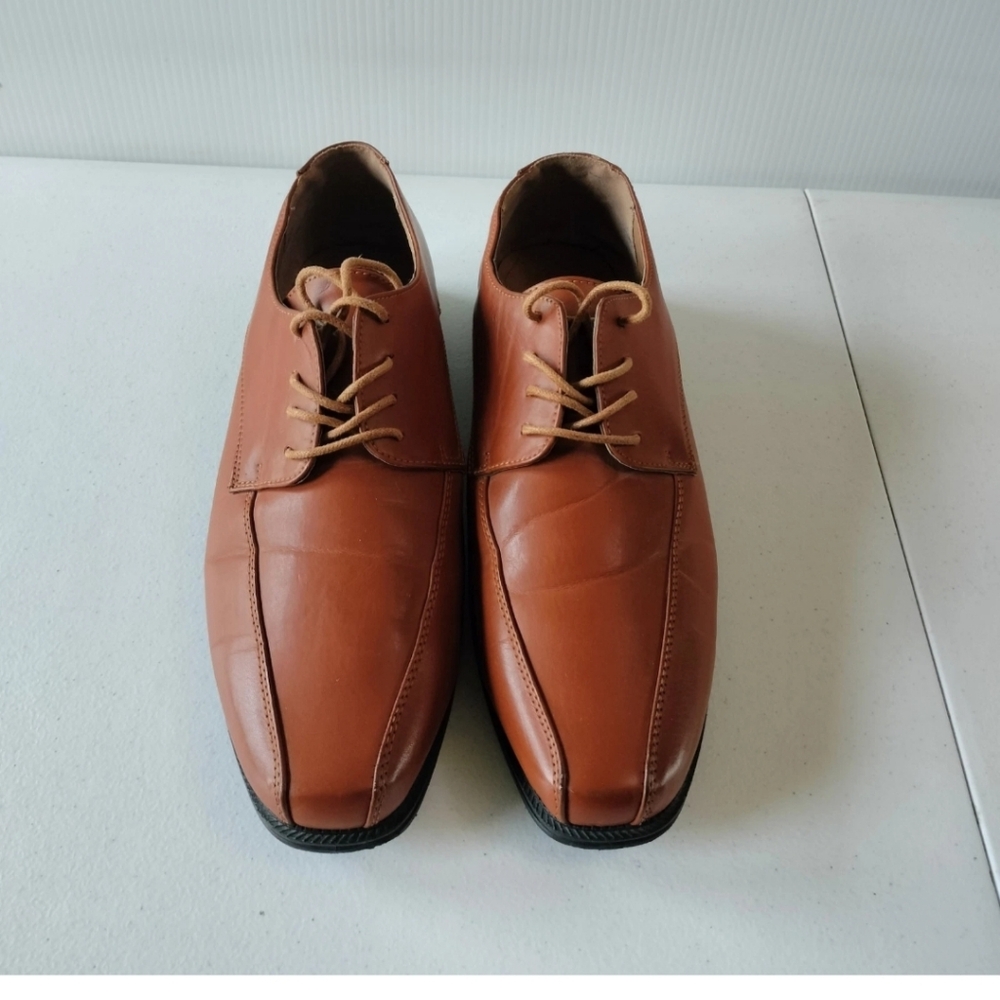 Deer Stags Lawrence 12W Brown Faux Leather Mens Dress Shoes Oxfords Office